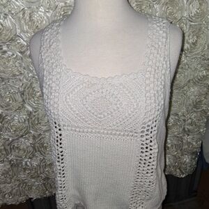 Pepin White Crochet Tank Top